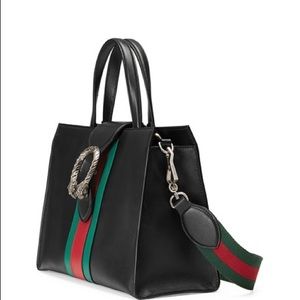 Dionysus Web-Stripe Top-Handle Bag, Black